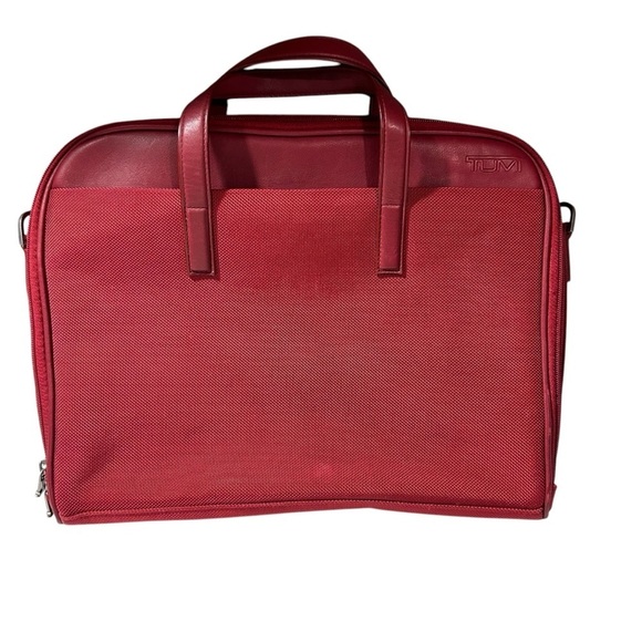 Tumi Large Business Crimson Red Laptop Bag - Picture 1 of 9